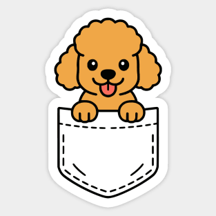 Cute Poodle Puppy Pocket Pal Funny Smart Poodle Dog Sticker
